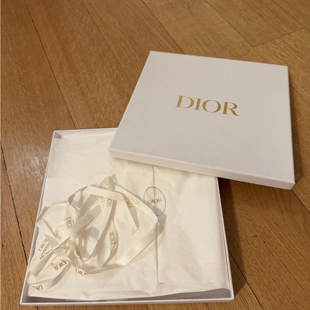 Dior Cream Scarf box with Gold Logo